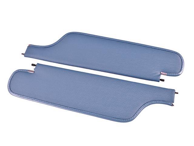 Medium Blue Premium Sunvisor Set, Linedot Grain, Concours Quality reproduction by Legendary Auto Interiors