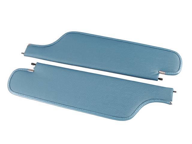 Bright Blue Premium Sunvisor Set, Linedot Grain, Concours Quality reproduction by Legendary Auto Interiors