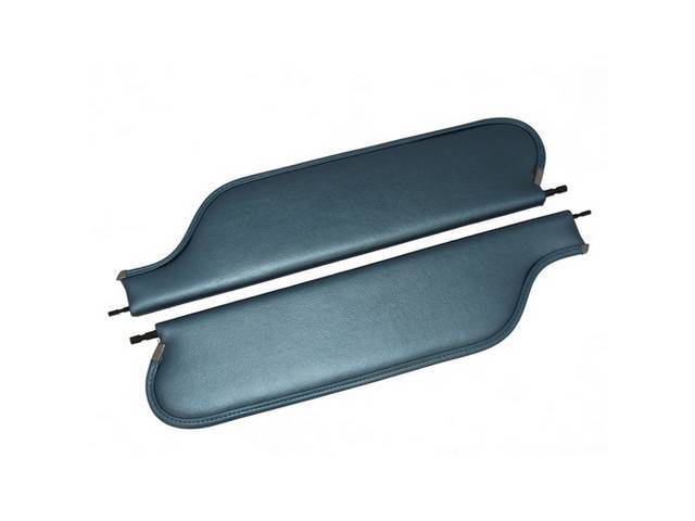 Light Metallic Blue Premium Sunvisor Set, Madrid Grain, Concours Quality repro by Legendary Auto Interiors