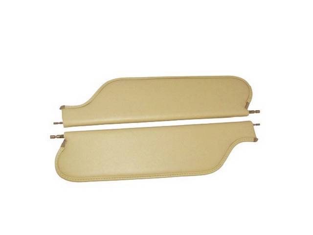 Pearl Yellow Premium Sunvisor Set, Madrid Grain, Concours Quality reproduction by Legendary Auto Interiors