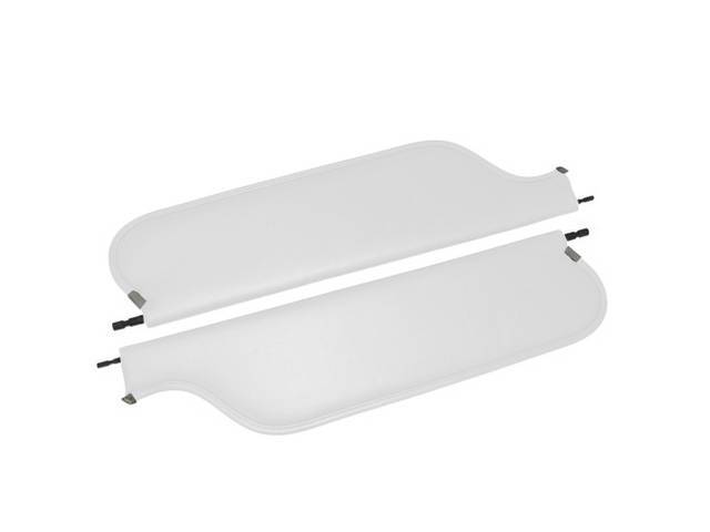 Frost White Premium Sunvisor Set, Madrid Grain, Concours Quality reproduction by Legendary Auto Interiors