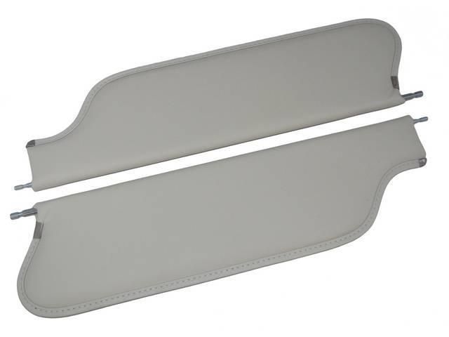 White Premium Sunvisor Set, Bedford Grain, Concours Quality reproduction by Legendary Auto Interiors
