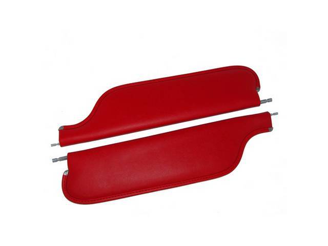 Medium Red Premium Sunvisor Set, Madrid Grain, Concours Quality reproduction by Legendary Auto Interiors