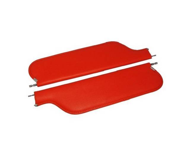 Orange Premium Sunvisor Set, Madrid Grain, Concours Quality reproduction by Legendary Auto Interiors
