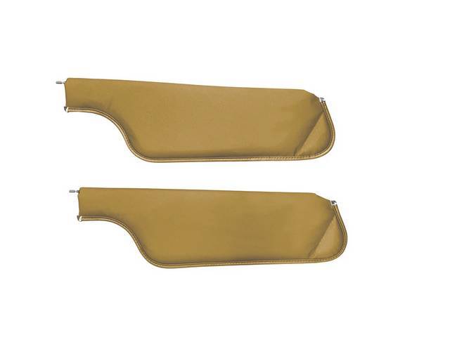 Buckskin Premium Sunvisor Set, Perforated Grain, Concours Quality reproduction by Legendary Auto Interiors