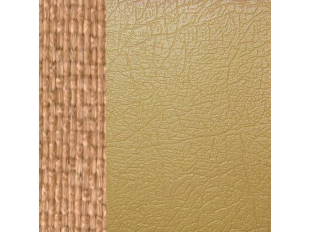 UPHOLSTERY SET, Premium, Front Buckets, Dlx, Camel Tan, Sierra Grain Vinyl (Wallaby Collars) W/ Rattan Vinyl Inserts, Pair