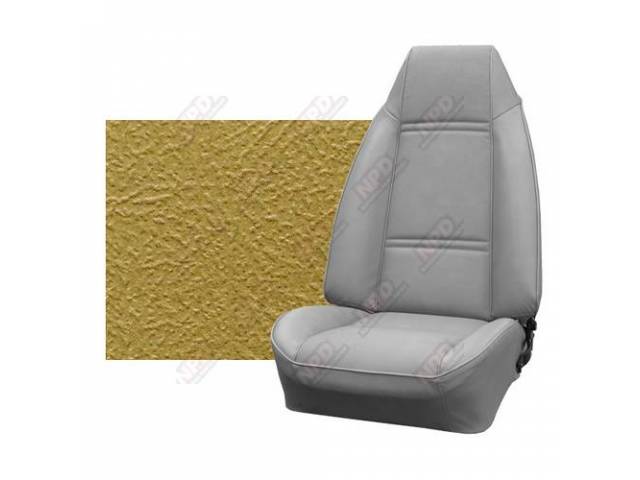 UPHOLSTERY SET, Premium, Front Buckets, Dlx, Saddle, Haircell Grain Vinyl W/ Knit Vinyl Inserts, Pair