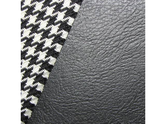 Premium Quality Deluxe Black Houndstooth Fixed Rear Bench Seat Upholstery Set, Reproduction for (1969)