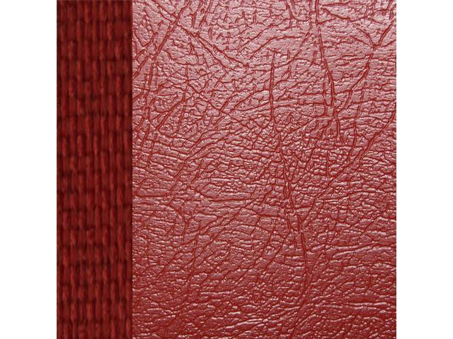 UPHOLSTERY SET, Premium, Rear Seat, Dlx, Carmine, Sierra Grain Vinyl (Wallaby Collars) W/ Rattan Vinyl Inserts