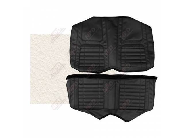 Premium Quality Frost White Deluxe Rear Seat Upholstery Set, Reproduction for (1968)