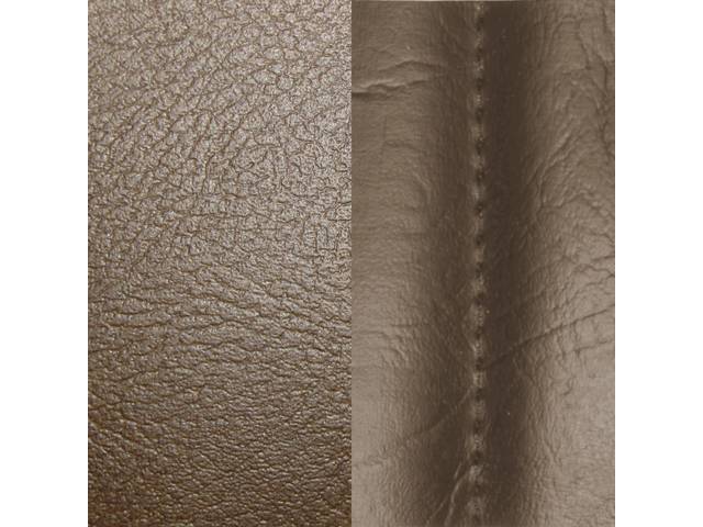 UPHOLSTERY SET, Premium, Front Buckets, Std, Dark Saddle, Madrid Grain Vinyl W/ Elk Grain Vinyl Inserts