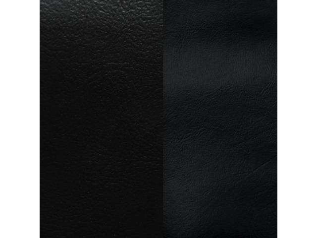 UPHOLSTERY SET, Premium, Front Buckets, Std, Black, Madrid Grain Vinyl W/ Oxen Grain Vinyl Inserts
