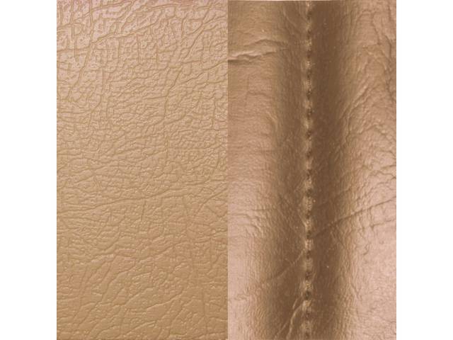 UPHOLSTERY SET, Premium, Front Buckets, Std, Camel Tan, Sierra Grain Vinyl W/ Oxen Grain Vinyl Inserts, Zipper Back