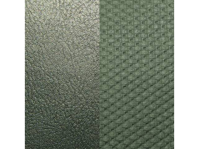 UPHOLSTERY SET, Premium, Rear Seat, Std, Metallic Green, Madrid Grain Vinyl W/ Diamond Waffle Grain Vinyl Inserts