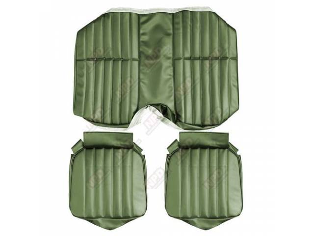 UPHOLSTERY SET, Premium, Rear Seat, Std, Jade Green, Madrid Grain Vinyl W/ Elk Grain Vinyl Inserts