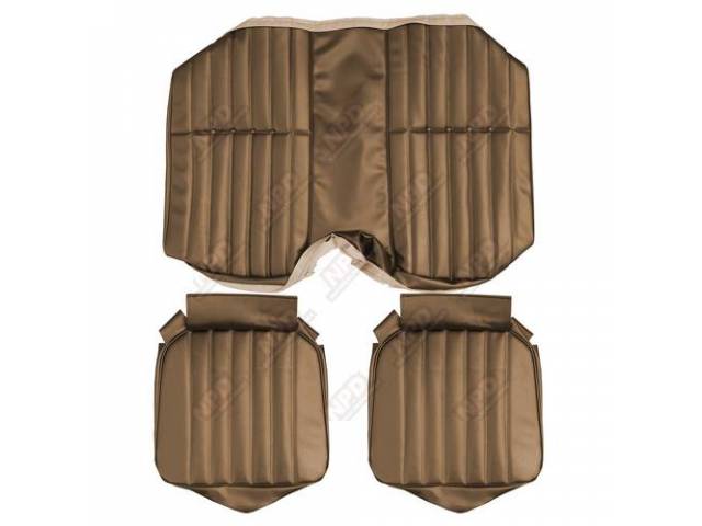 UPHOLSTERY SET, Premium, Rear Seat, Std, Saddle, Madrid Grain Vinyl W/ Elk Grain Vinyl Inserts