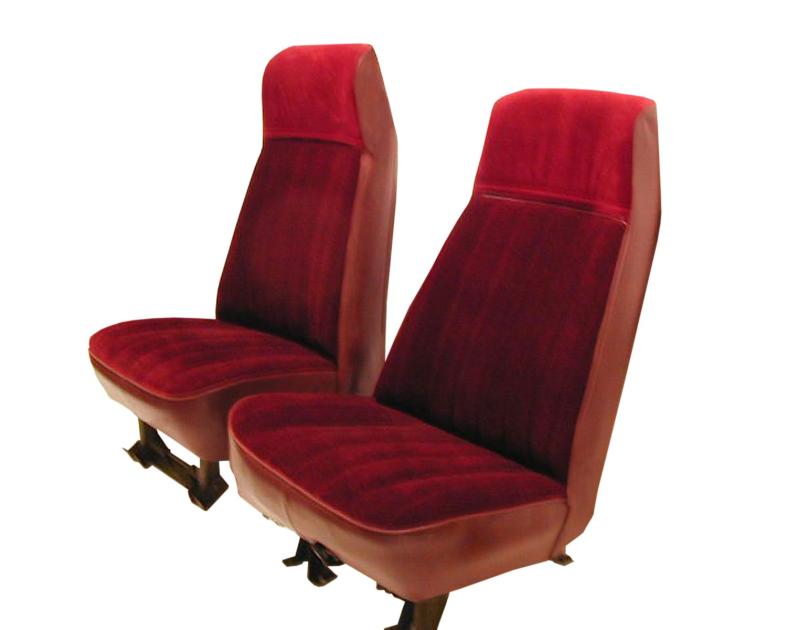 Acme Auto High Back Front Buckets and Rear Bench Seat Upholstery without Seat Belt Cutouts U185