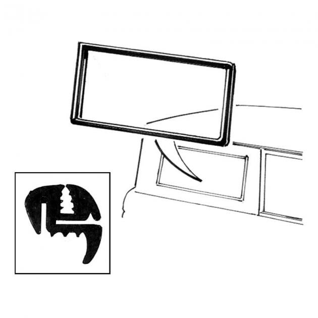 Dennis Carpenter Rear Body Side Window Seal - Right - with Groove for Chrome - 1967-77 Ford BroncoC7TZ-98305A26-A