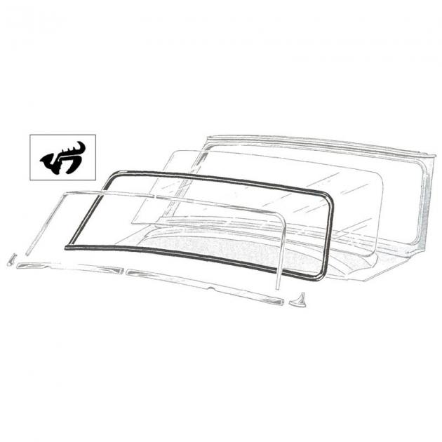 Dennis Carpenter Windshield Seal - with Groove for Chrome - Customline 2 & 4 DR Sedan, Wagon - 1952-54 Ford Car BA-7003110-F