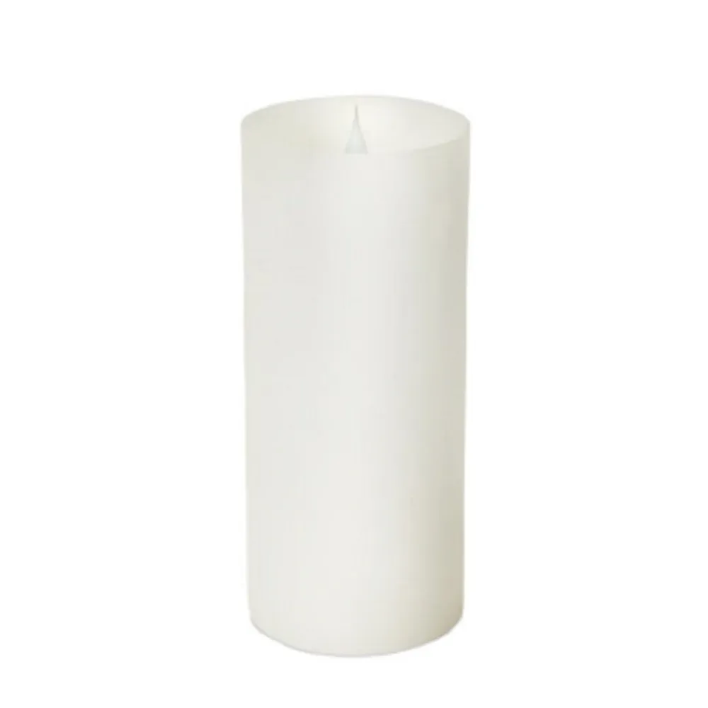 Pack of 4 White Moving Flame LED Lighted Pillar Flameless Candles with TImer 9″