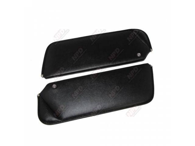 Black Premium Sunvisor Set, Sierra Grain, Concours Quality reproduction by Legendary Auto Interiors