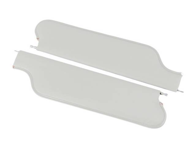 White Premium Sunvisor Set, Bedford / Ribbed Grain, Concours Quality reproduction by Legendary Auto Interiors