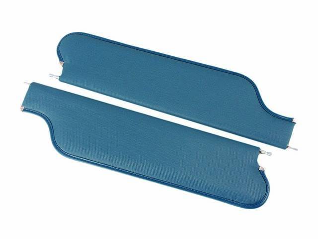 Dark Blue Premium Sunvisor Set, Bedford / Ribbed Grain, Concours Quality reproduction by Legendary Auto Interiors
