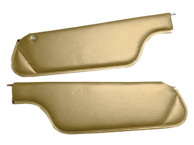 Sandalwood Premium Sunvisor Set, Ribbed Bedford Grain, Concours Quality repro by Legendary Auto Interiors