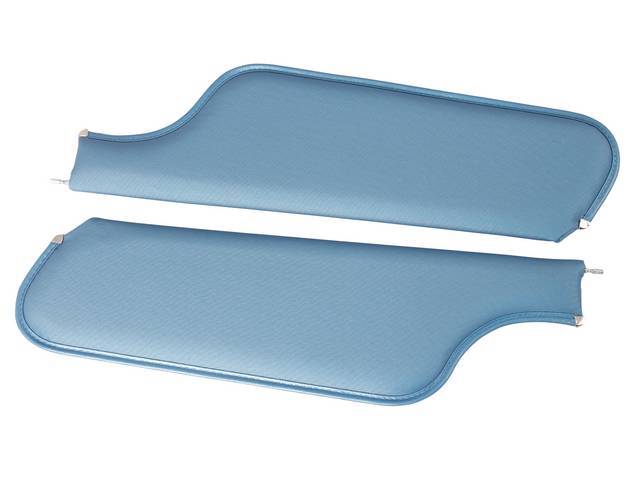 Bright Blue Premium Sunvisor Set, Ribbed Bedford Grain, Concours Quality repro by Legendary Auto Interiors