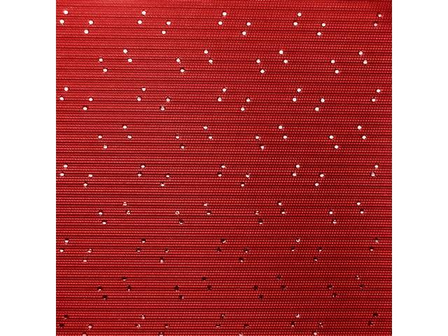 Bright Red Perforated Grain Headliner Kit, includes headliner, covered sail panels and material for sunvisors