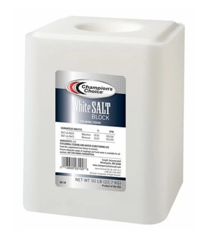 Champion’s Choice 100012578 Livestock Feed Supplement 50 lbs. White Salt Block