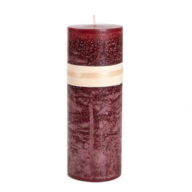 Cylindrical Accent Pillar Candle – 9″ – Wine Red
