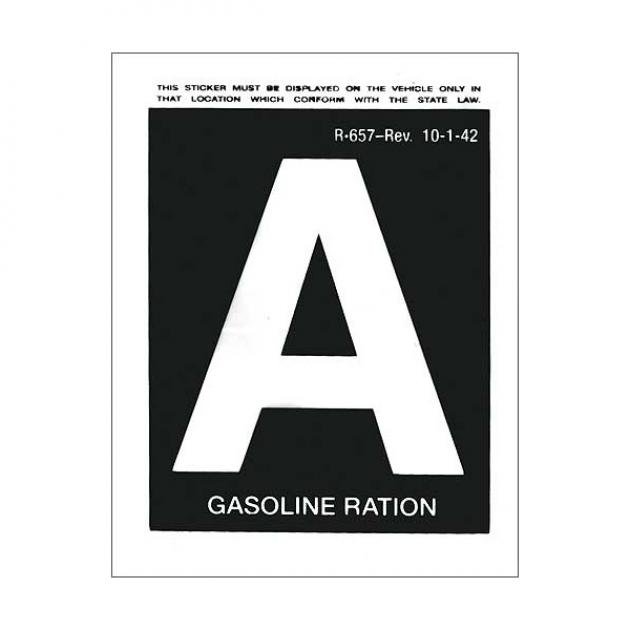 Nostalgia Decal - A Gasoline Ration - 3 Tall