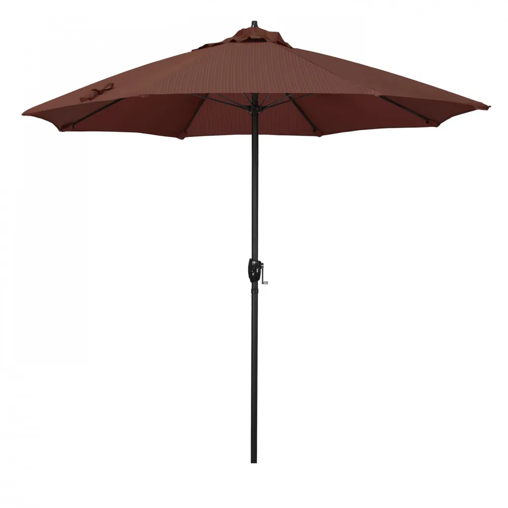 9ft Outdoor Casa Series Olefin Canopy Patio Umbrella: Crank Open, Auto Tilt, Hickory Brown