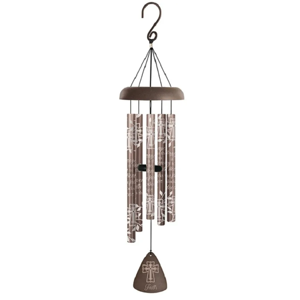 30″ Bronze and Black Cross Silhouette Sonnet Wind Chime