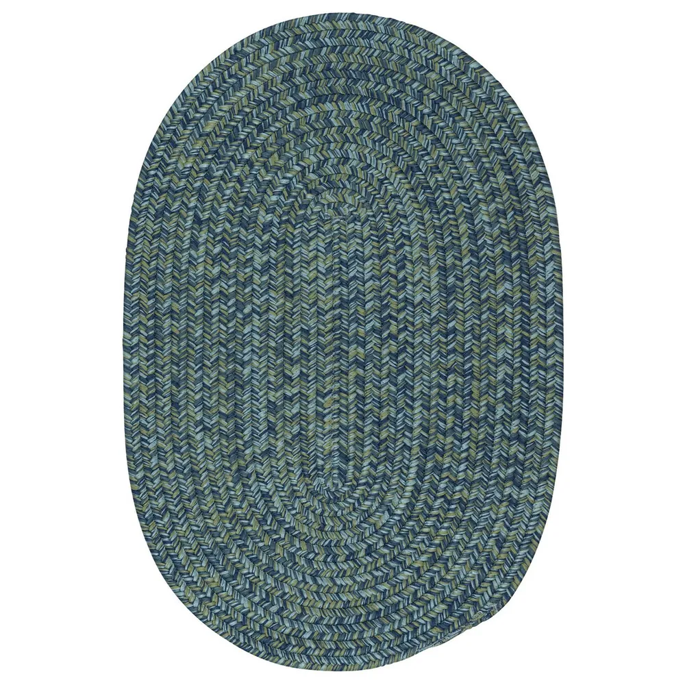 10′ x 13′ Royal Blue All Purpose Handmade Reversible Oval Mudroom Area Throw Rug