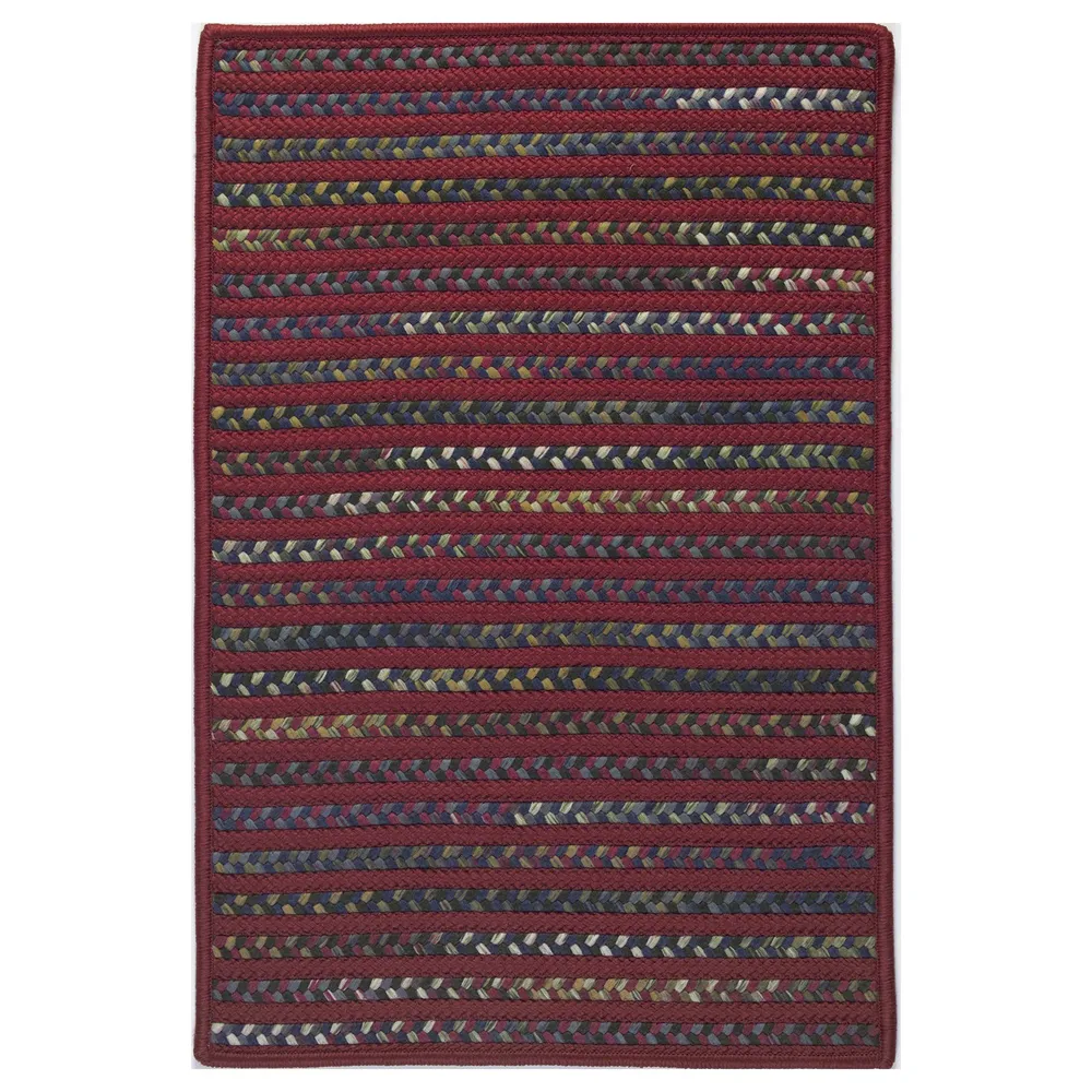 5′ x 7′ Sangria and White Striped All Purpose Handcrafted Reversible Rectangular Area Throw Rug