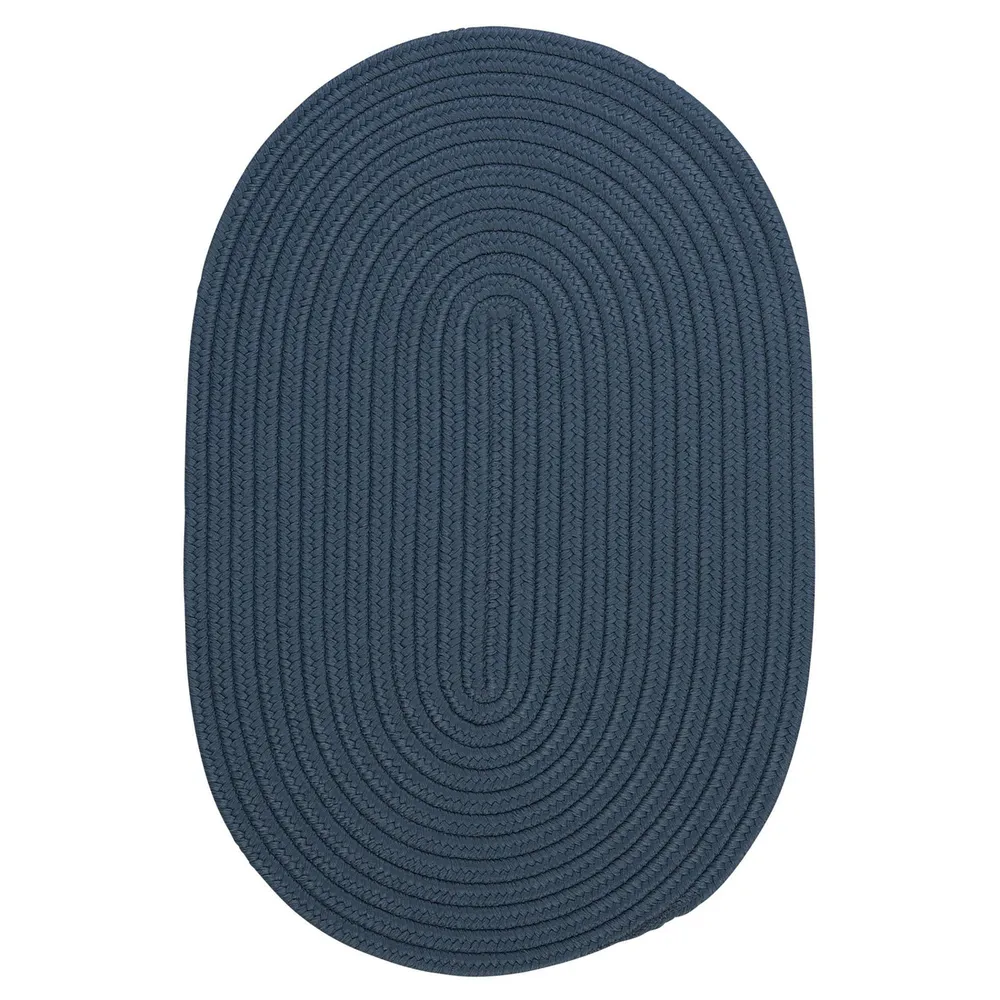 9′ x 11′ Lake Blue All Purpose Handcrafted Reversible Oval Outdoor Area Throw Rug