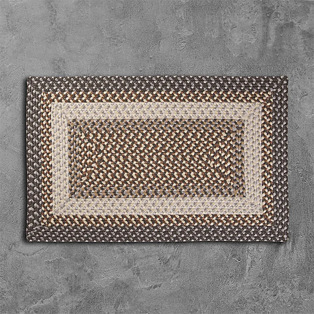 17″ Gray and Brown Traditional Style Rectangular Area Throw Rug Sample