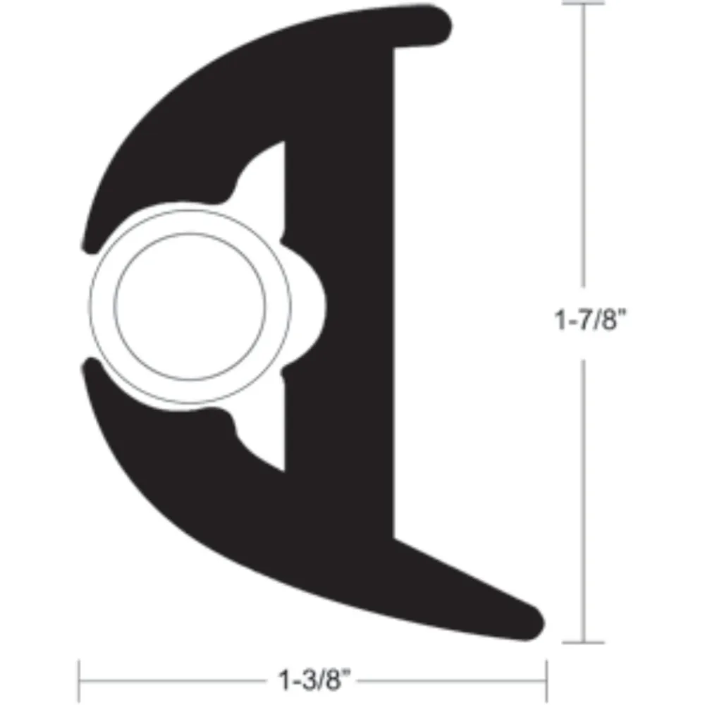 22″ Black and White Contemporary Outdoor Insert Flex Rub Rail Kit