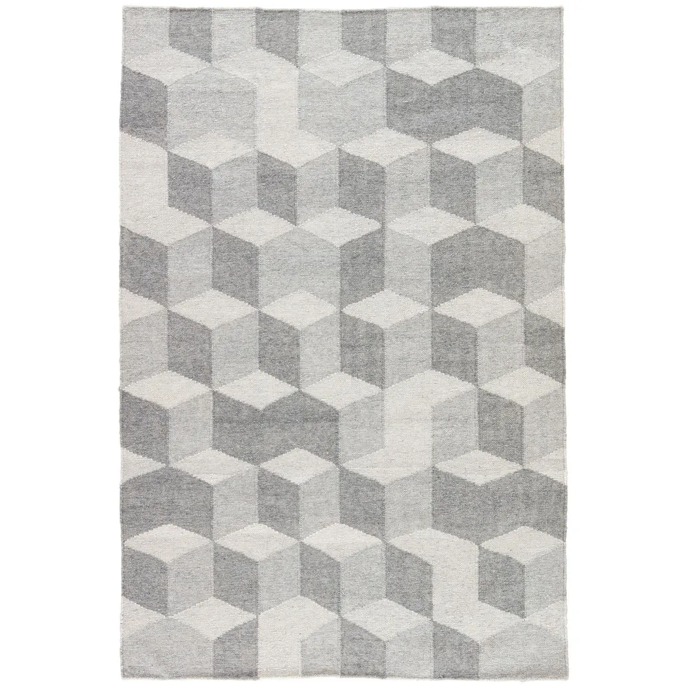 5′ x 8′ Gray Contemporary Outdoor Rectangular Area Throw Rug