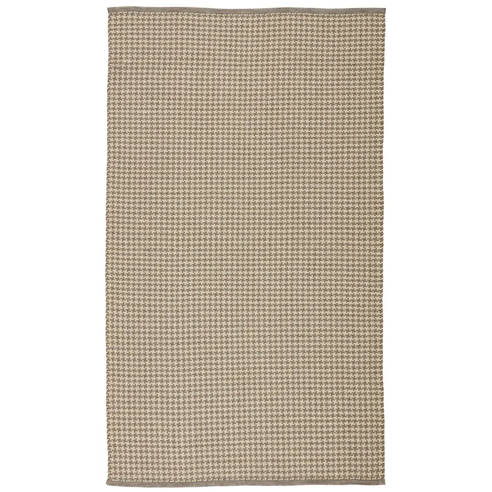 2′ x 3′ Gray and White Houndz Trellis Rectangular Outdoor Area Throw Rug