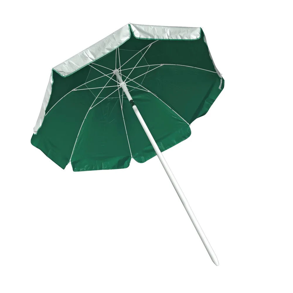 44″ Silver and Pine Green Kemp USA Multipurpose Wind Resistant Umbrella