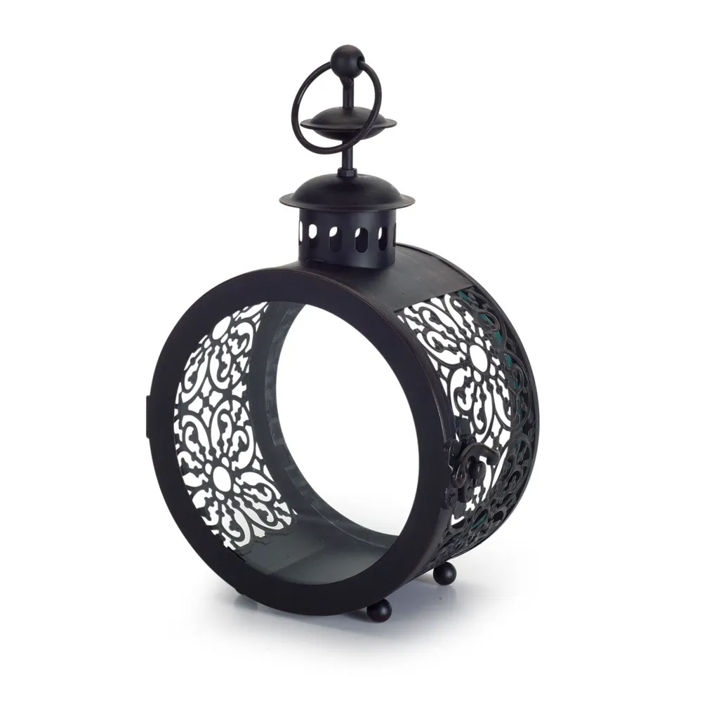 Enhance Your Home Decor with Set of 2 Iron Brown Lanterns – 9″