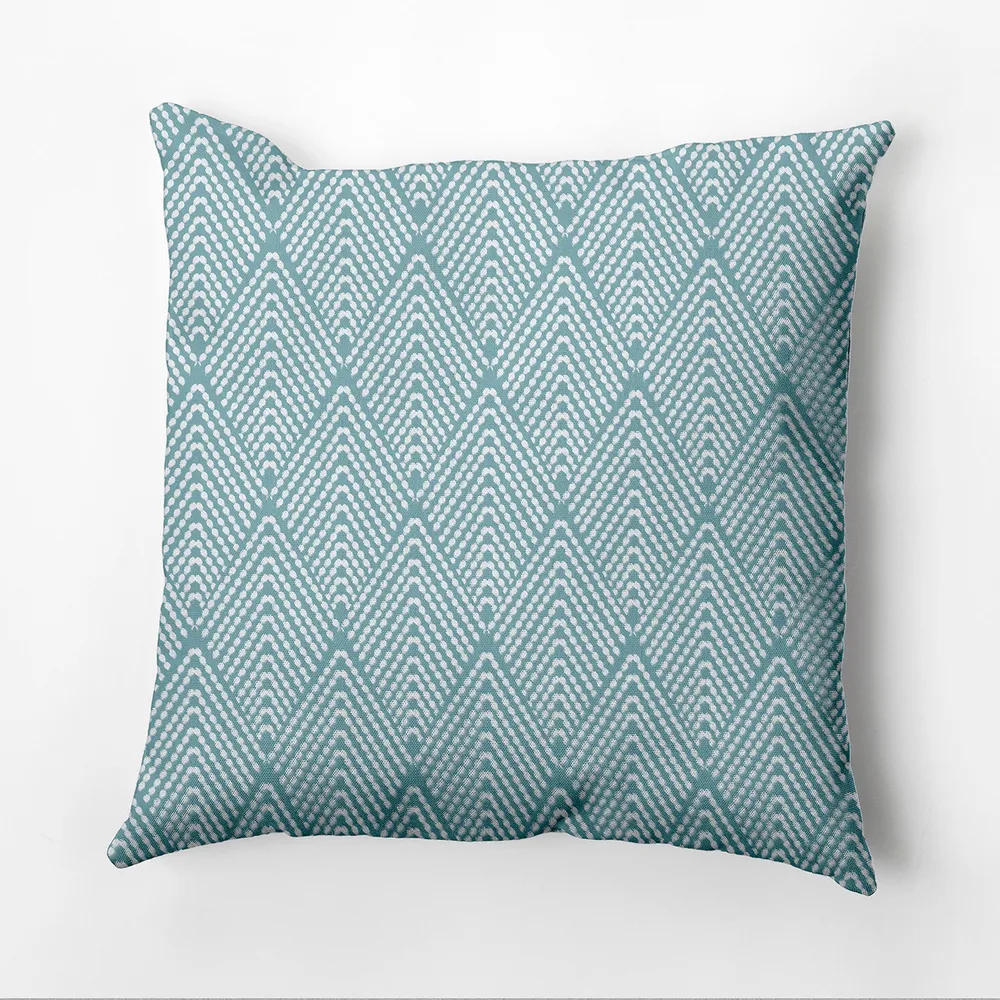 18″ x 18″ Blue and White Square Lifeflor Outdoor Throw Pillow