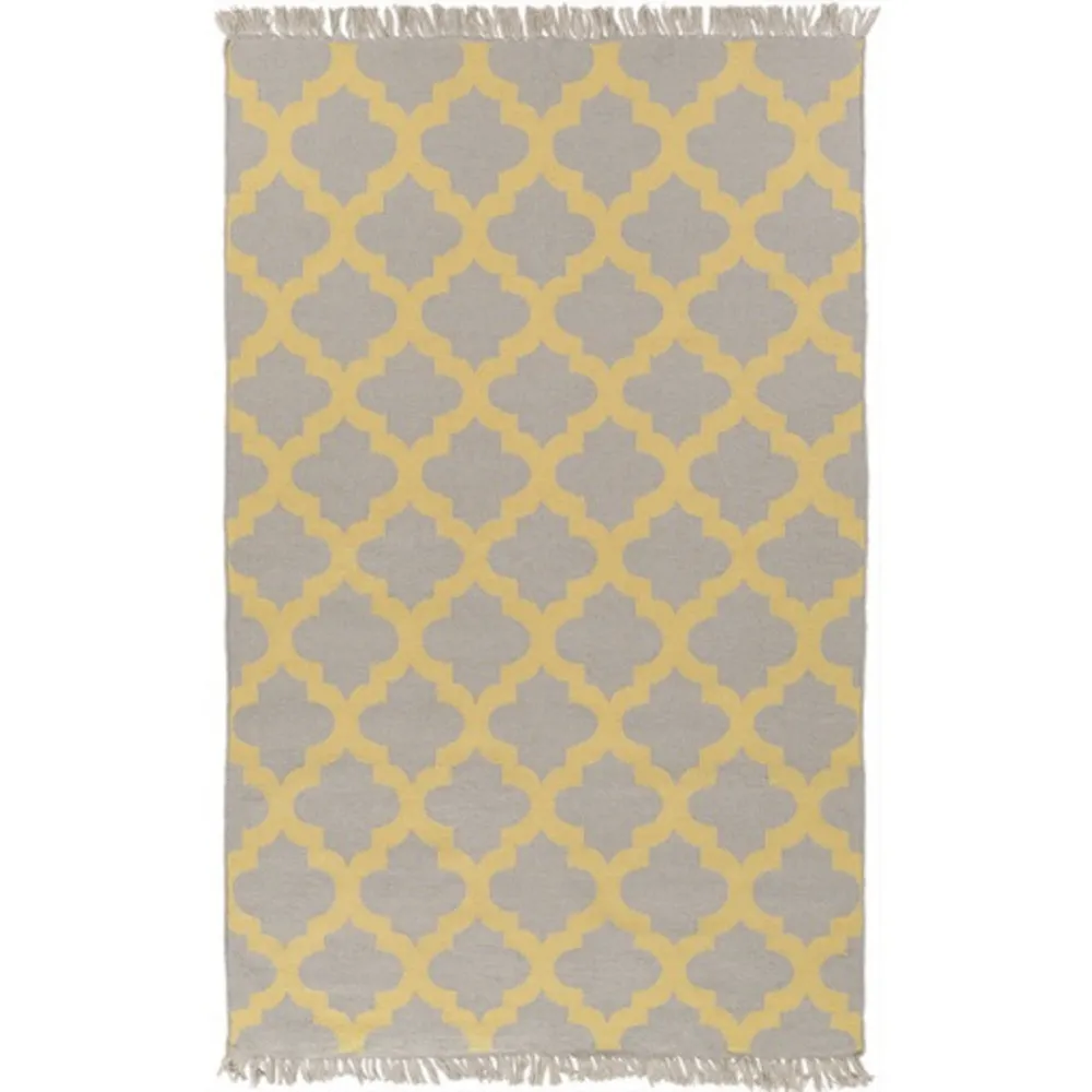 2′ x 3′ Imperial Fashions Gray and Yellow Moroccan Hand Woven Outdoor Area Throw Rug