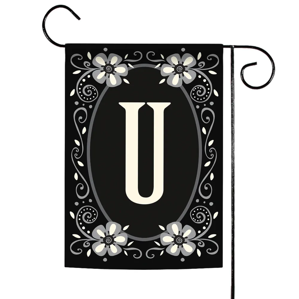Classic Monogram Letter U Outdoor Garden Flag 18″ x 12.5″
