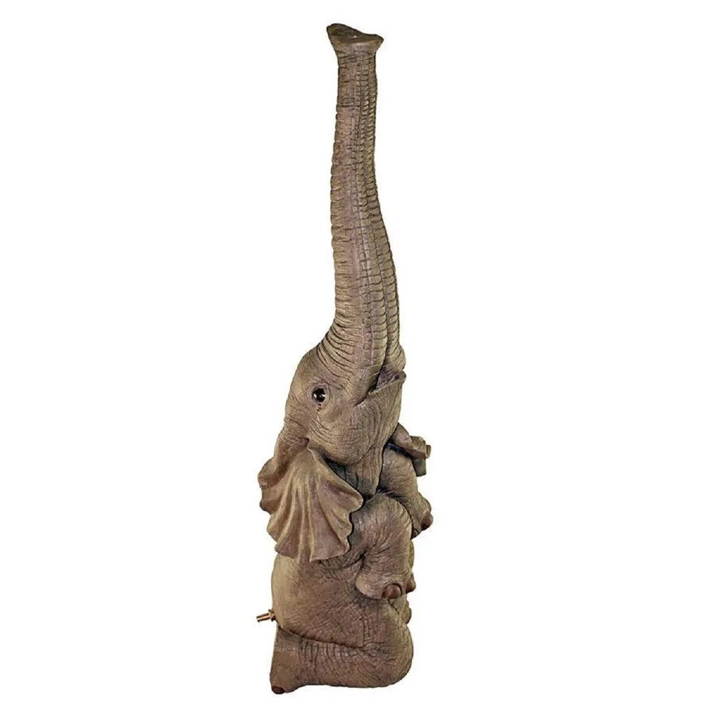 43” Tiny Elephant Outdoor Gray and Beige Garden Sprinkler
