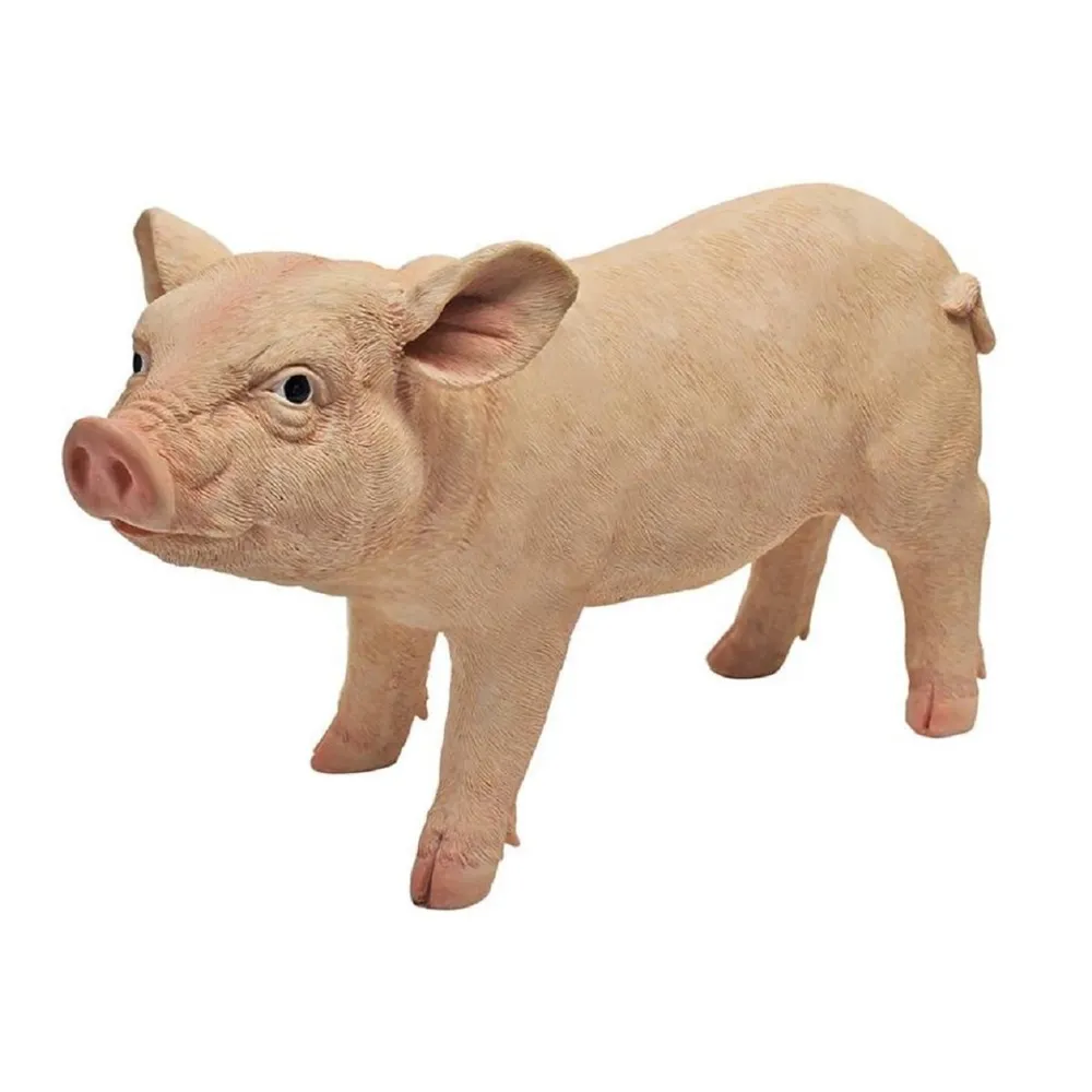 15.5″ Standing Pink Pig Garden Statue – Realistic and Charming Farm Animal Decor