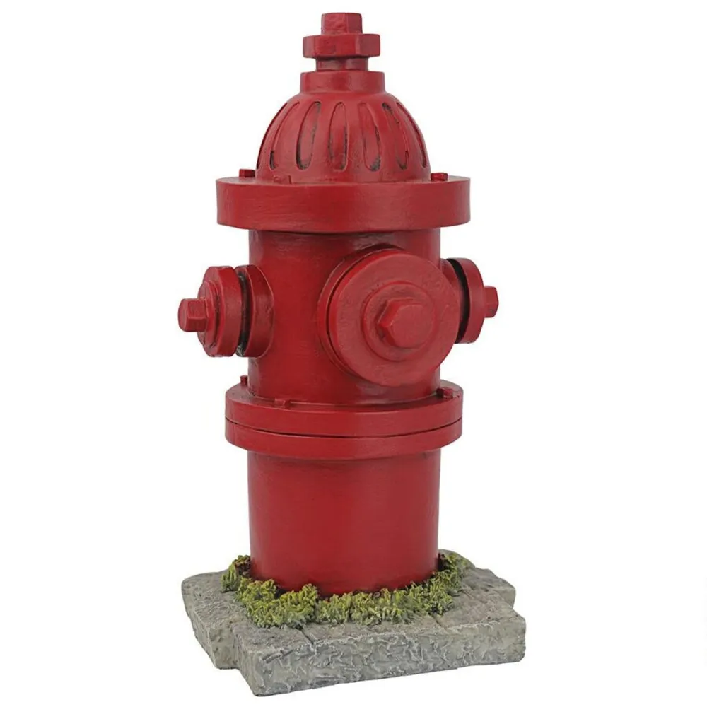 9.5″ Red and Brown Fire Hydrant Outdoor Garden Statue